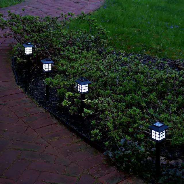 Alt view image 2 of 6 - Solar Powered Ground Lights, Black Window - Set of 4
