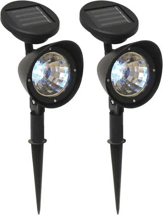Main image of Solar Powered Black Spotlights - Set of 2