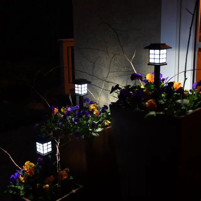 Alt view image 4 of 6 - Solar Powered Ground Lights, Black Window - Set of 4