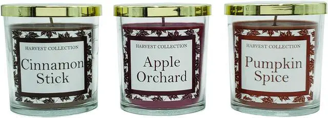 Main image of Scented Wax Candles, Harvest Collection - Set of 3