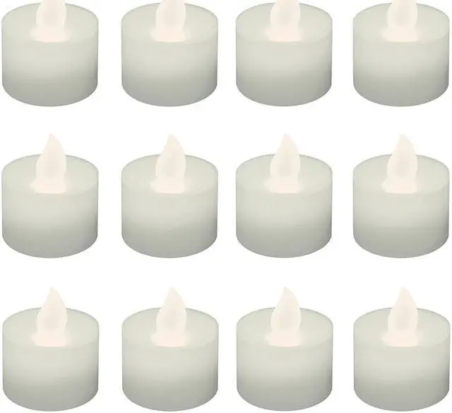 Main image of Battery Operated Tea Light Candles, Soft White - Set of 12