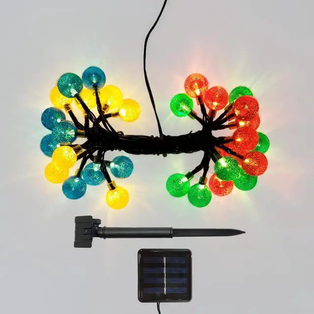 Alt view image 4 of 4 - Solar Powered Crystal Ball String Lights - Multicolor