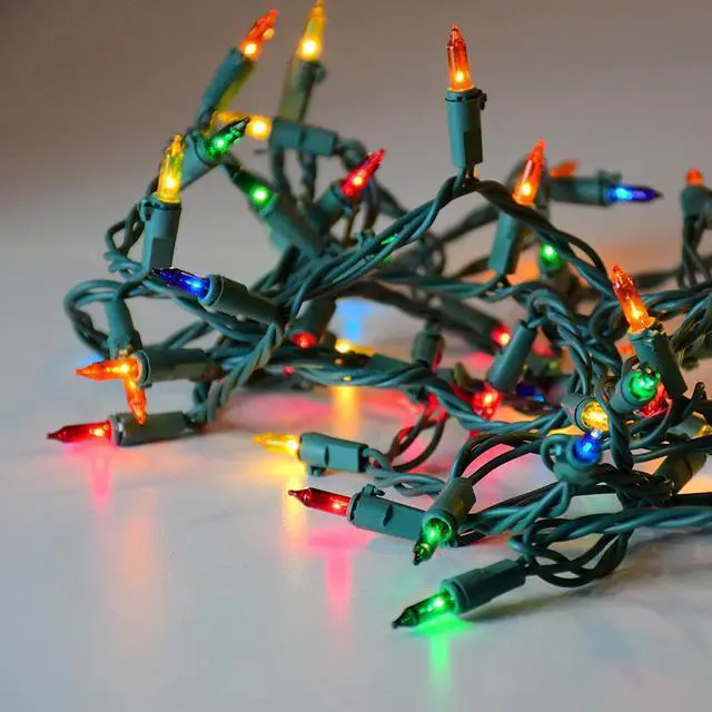 Alt view image 2 of 6 - Electric Mini String Lights with 100 Multicolor Bulbs - Set of 2
