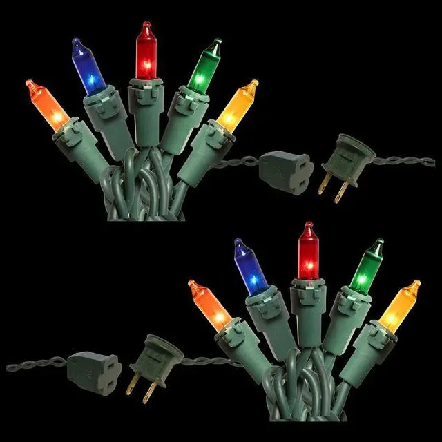 Alt view image 6 of 6 - Electric Mini String Lights with 100 Multicolor Bulbs - Set of 2