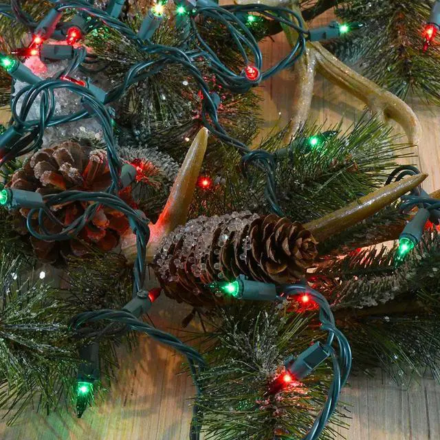Alt view image 7 of 7 - Electric Mini String Lights with 100 Red and Green Bulbs - Set of 2