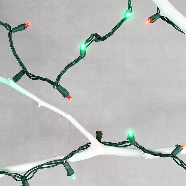 Alt view image 4 of 7 - Electric LED Mini String Lights with 70 Red and Green Bulbs
