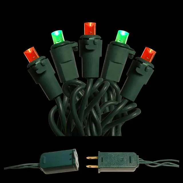 Alt view image 7 of 7 - Electric LED Mini String Lights with 70 Red and Green Bulbs