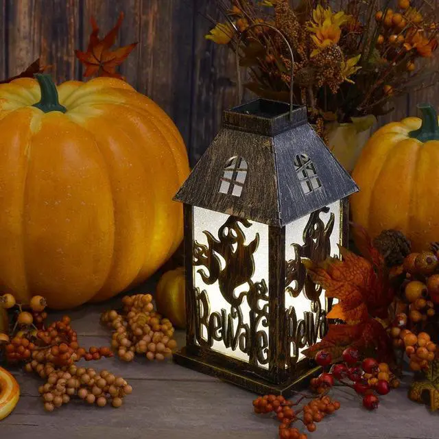 Alt view image 5 of 8 - Lumabase 99901 Battery Operated Lighted Halloween Lantern-Golden Black, Multicolor