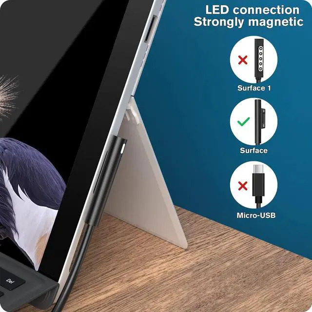 Alt view image 5 of 6 - 65W Surface Charger (Work with 65W, 44W, 36W) 65W 15V 4A Surface Charger for Surface Pro X/8/7/6/5/4/3, Surface Laptop1/2/3, Surface Book1/2, Surface Go/ Go2, with USB Charge Port