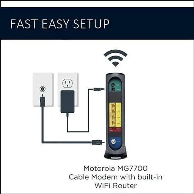 Alt view image 6 of 7 - Motorola MG7700 Modem WiFi Router Combo with Power Boost | Approved by Comcast Xfinity, Cox and Spectrum | for Cable Plans Up to 800 Mbps | DOCSIS 3.0 + Gigabit Router