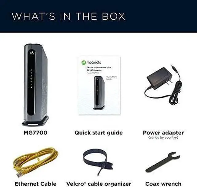 Alt view image 7 of 7 - Motorola MG7700 Modem WiFi Router Combo with Power Boost | Approved by Comcast Xfinity, Cox and Spectrum | for Cable Plans Up to 800 Mbps | DOCSIS 3.0 + Gigabit Router