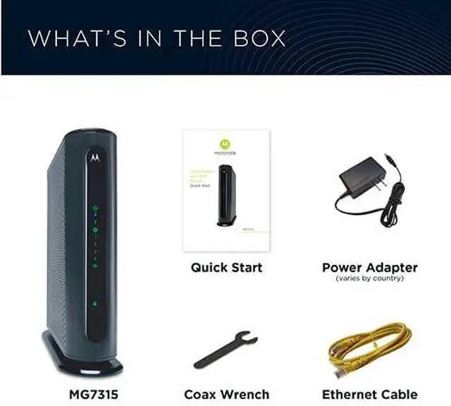 Alt view image 6 of 7 - Motorola MG7315 Modem WiFi Router Combo | DOCSIS 3.0 Cable Modem + N450 Single Band Wi-Fi Gigabit Router | 343 Mbps Max Speeds | Approved by Cox and Spectrum