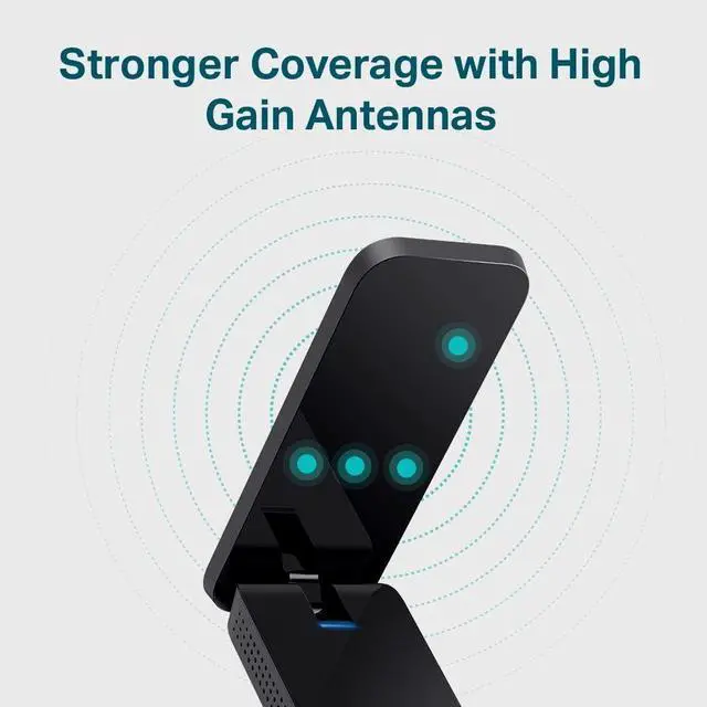 Alt view image 4 of 6 - TP-Link AC1900 USB 3.0 WiFi Adapter for PC(Archer T9UH)- Dual Band Wireless Network Dongle for Desktop with 2.4GHz/5GHz High Gain Antennas, Supports Windows 11/10/8.1/8/7, Mac OS 10.9 - 10.14