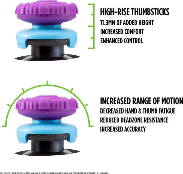 Alt view image 3 of 7 - KontrolFreek FPS Freek Battle Royale for Xbox One and Xbox Series X Controller | Performance Thumbsticks | 2 High-Rise Convex (Domed) | Purple