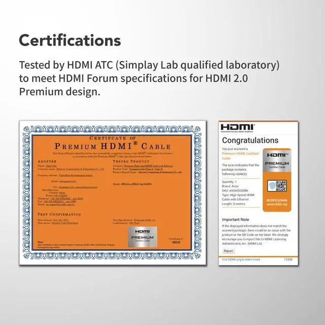 Alt view image 6 of 7 - Avier PREMIUM G+ 4K High Speed HDMI Cable 3M