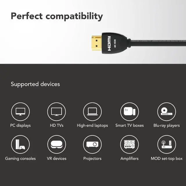 Alt view image 7 of 7 - Avier PREMIUM G+ 4K High Speed HDMI Cable 3M