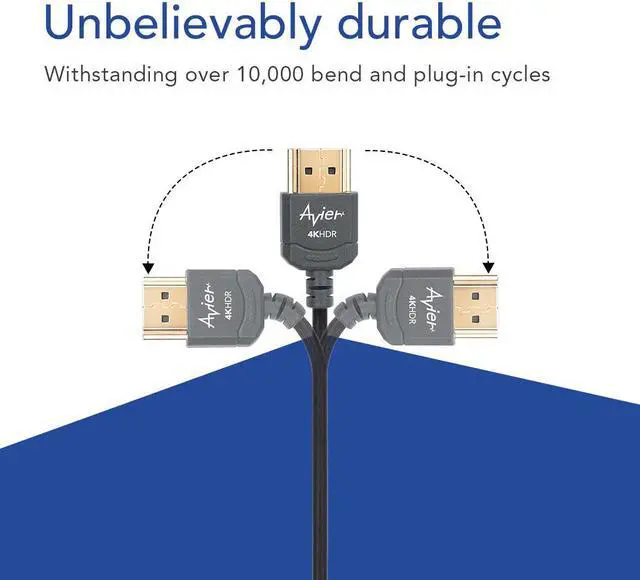 Alt view image 6 of 7 - Avier PREMIUM Fit! Slim HDMI Cable 1.8M