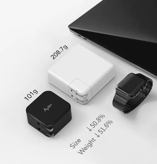 Alt view image 3 of 6 - Avier GaN 65W 2-Port Fast Charging Combo Pack