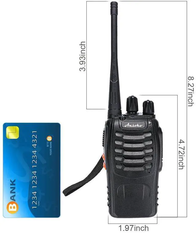 Alt view image 5 of 6 - Ansoko Walkie talkies 10 Pack Long Range Rechargeable 2 Way Radio UHF 16-Channel with Earpiece Li-ion Battery and Charger (Pack of 10)
