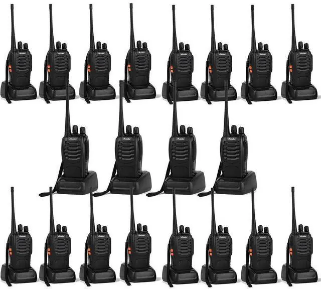 Main image of Ansoko 20 Pack Walkie talkies Long Range with Earpiece Rechargeable UHF 2 Way Radio 16-Channel for Outdoor Warehouse Factory Security Com Travel etc.(Pack of 20)