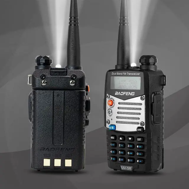 Alt view image 7 of 7 - BaoFeng UV-5R 8W Ham Radio Walkie Talkie Dual Band 2-Way Radio with an Extra 3800mAh Battery Handheld Walkie Talkies with Baofeng Hand Mic and Programming Cable
