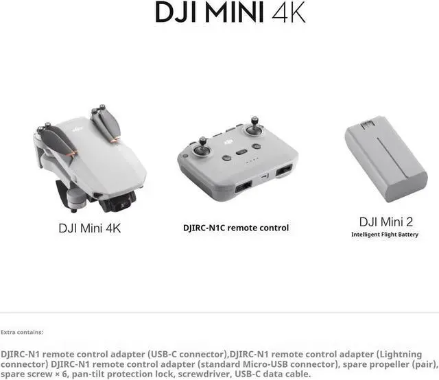 Alt view image 7 of 7 - DJI Mini 4K HD Aerial Drone, weighs less than 249 grams, 3-axis gimbal stabilization, 10km video transmission, auto-return, 1 Battery