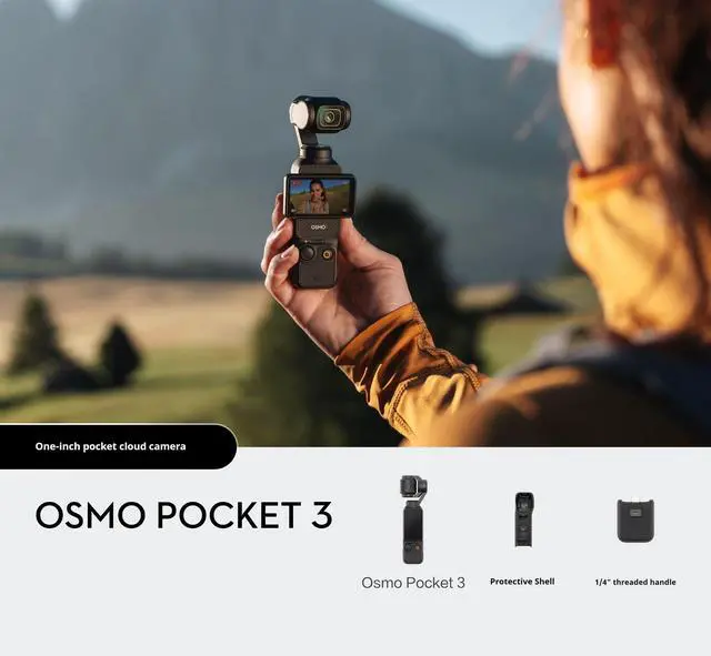 Main image of DJI Osmo Pocket3 Sports Digital Camera, 1-inch CMOS & 4K/120fps, Compact & Portable, Stereo Cashier Function, Standard Package