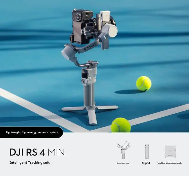 Main image of DJI RS4 Mini Gimbal Stabilizer for Canon/Sony/Panasonic/Nikon/Fujifilm Cameras, Auto Axis Lock, Intelligent Tracking, Payload 4.4Lbs/4.4 Pounds, Camera Gimbal,  Premium Package