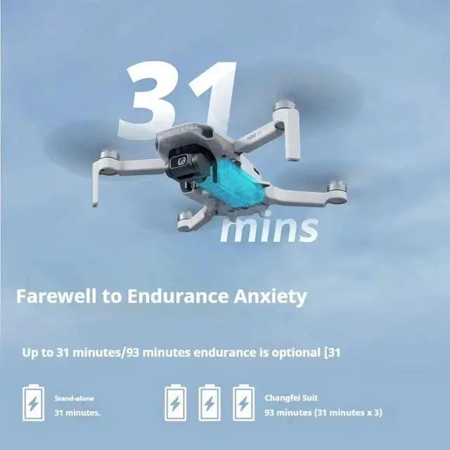 Alt view image 5 of 7 - DJI Mini 4K HD Aerial Drone, weighs less than 249 grams, 3-axis gimbal stabilization, 10km video transmission, auto-return, 3 Batteries