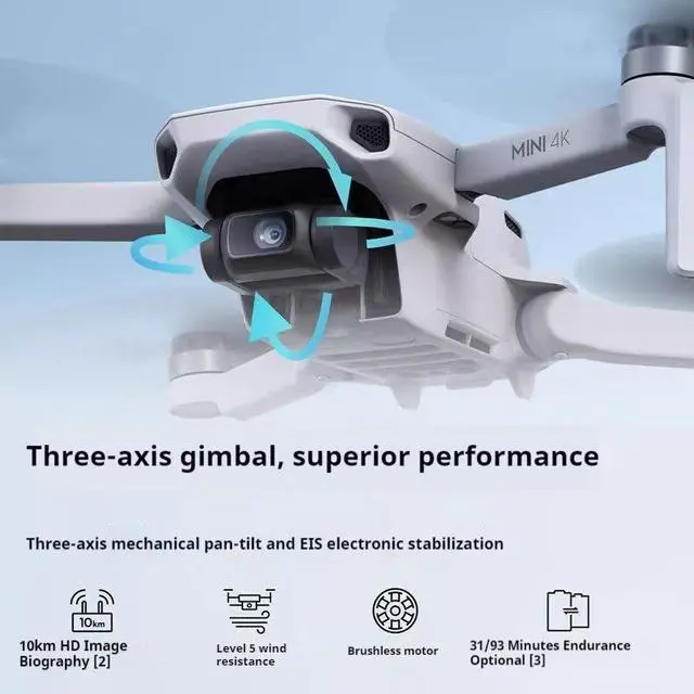 Alt view image 6 of 7 - DJI Mini 4K HD Aerial Drone, weighs less than 249 grams, 3-axis gimbal stabilization, 10km video transmission, auto-return, 3 Batteries