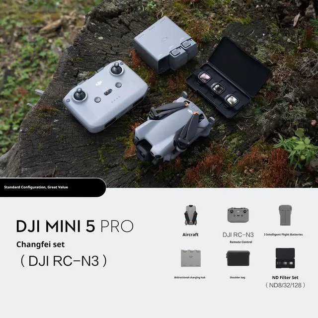 Main image of DJI Mini 5 Pro HD Aerial Photography Drone Omnidirectional Obstacle Avoidance 20km Video Transmission Range 40-Minute Extended Flight Time Lightweight and Portable Design 3 Batteries
