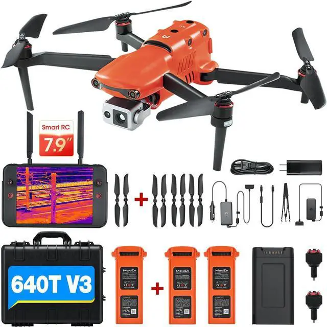 Main image of Autel EVO II Dual 640T V3, a 640x512 thermal imaging drone equipped with a 0.8-inch CMOS sensor and a 50-megapixel RYYB 8K sensor, supporting more than 10 temperature measurement modes