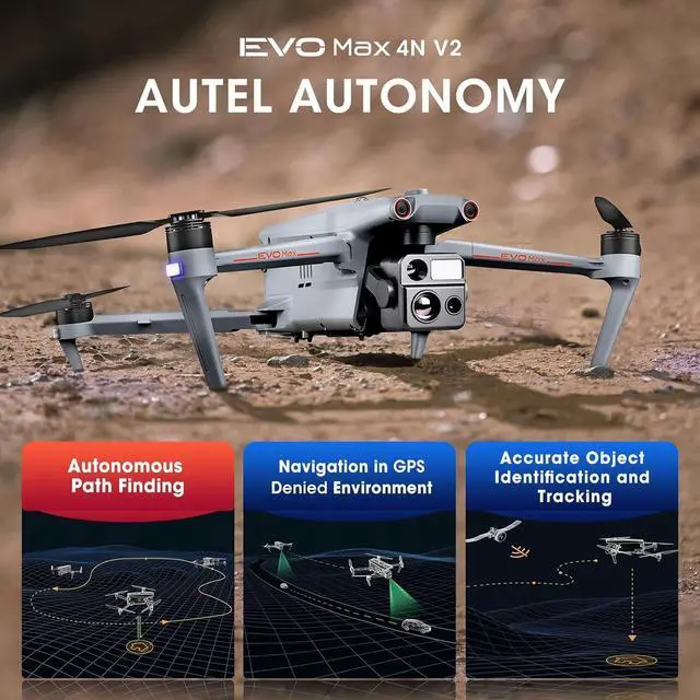 Alt view image 5 of 7 - Autel EVO MAX 4N V2 Unmanned Inspection Drone, equipped with night vision, wide-angle, thermal imaging, and laser cameras, with a night vision range of 5 kilometers and 720° obstacle avoidance