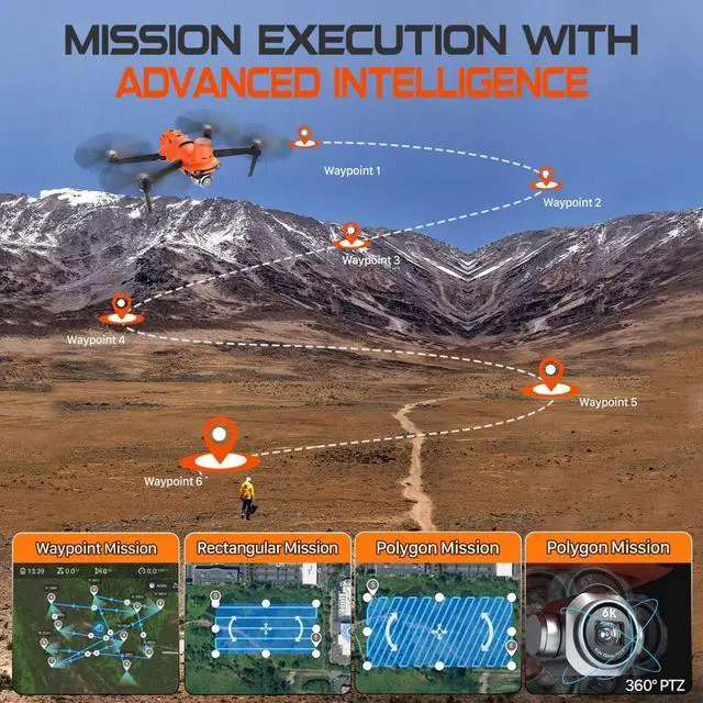 Alt view image 7 of 7 - Autel EVO II RTK V3, featuring centimeter-level positioning, a Sony 1-inch 6K HD camera, and a flight time of 38 minutes; ideal for surveying, modeling, and emergency search and rescue operations