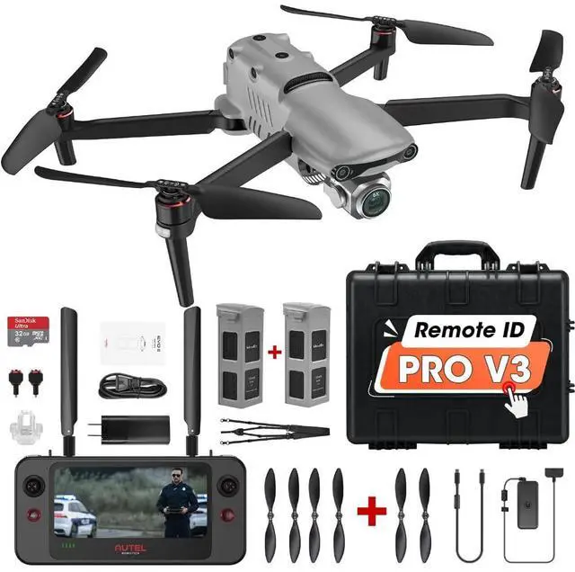 Main image of Autel EVO II Pro V3 drone, equipped with a 1-inch CMOS sensor camera, Moonlight 2.0 algorithm, 15-kilometer transmission range, 360° visual obstacle avoidance, and an ultra-long flight time of 40 mini