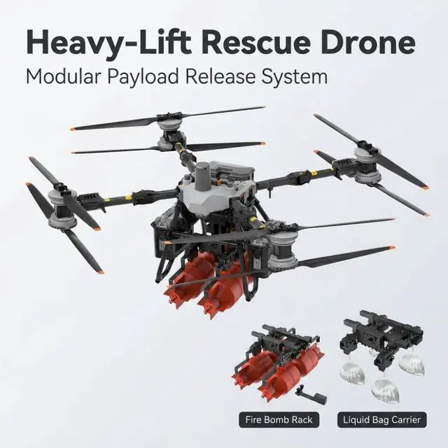 Alt view image 6 of 7 - DJI FlyCart 100 Drone TH6 Six-Stage Drop Mechanism, with each hook capable of supporting 100kg; precise deployment, quick assembly and disassembly, IP55 protection rating