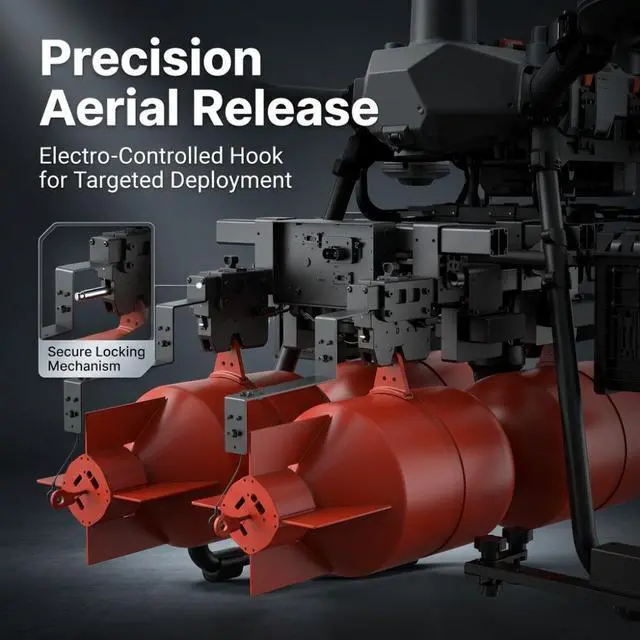 Alt view image 7 of 7 - DJI FlyCart 100 Drone TH6 Six-Stage Drop Mechanism, with each hook capable of supporting 100kg; precise deployment, quick assembly and disassembly, IP55 protection rating