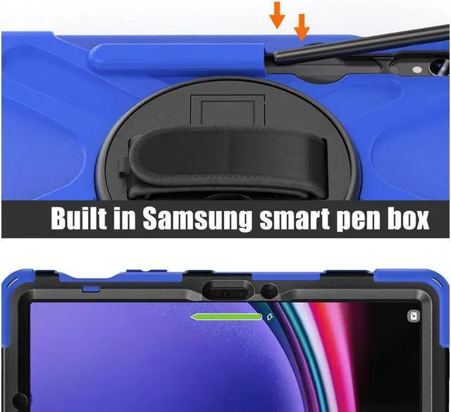 Alt view image 3 of 7 - Case for Samsung Galaxy Tab S9 11 inch 2023 / S9 FE 10.9" / S10 FE 10.9 Inch/S8 11" /S7 11 inch 2020 Case with Pen Holder Shockproof Cover with Rotatable Stand, Hand/Shoulder Strap