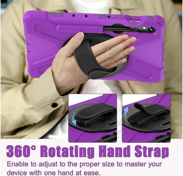 Alt view image 4 of 6 - Case for Samsung Galaxy Tab S9 11 inch 2023 / S9 FE 10.9" / S10 FE 10.9 Inch/S8 11" /S7 11 inch 2020 Case with Pen Holder Shockproof Cover with Rotatable Stand, Hand/Shoulder Strap