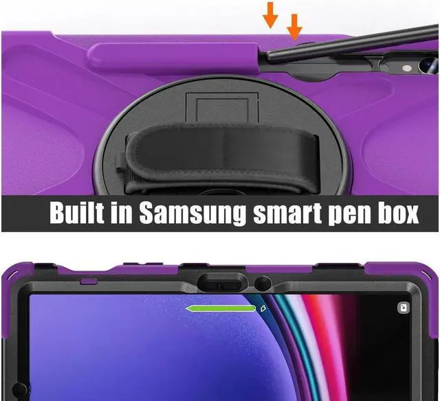 Alt view image 3 of 6 - Case for Samsung Galaxy Tab S9 11 inch 2023 / S9 FE 10.9" / S10 FE 10.9 Inch/S8 11" /S7 11 inch 2020 Case with Pen Holder Shockproof Cover with Rotatable Stand, Hand/Shoulder Strap