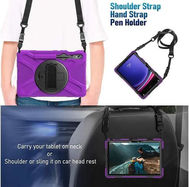 Alt view image 6 of 6 - Case for Samsung Galaxy Tab S9 11 inch 2023 / S9 FE 10.9" / S10 FE 10.9 Inch/S8 11" /S7 11 inch 2020 Case with Pen Holder Shockproof Cover with Rotatable Stand, Hand/Shoulder Strap