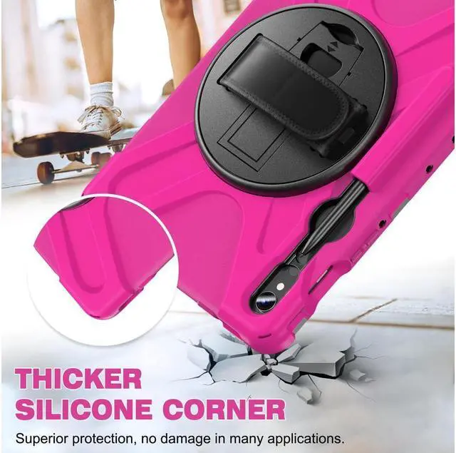 Alt view image 2 of 6 - Case for Samsung Galaxy Tab S9 11 inch 2023 / S9 FE 10.9" / S10 FE 10.9 Inch/S8 11" /S7 11 inch 2020 Case with Pen Holder Shockproof Cover with Rotatable Stand, Hand/Shoulder Strap