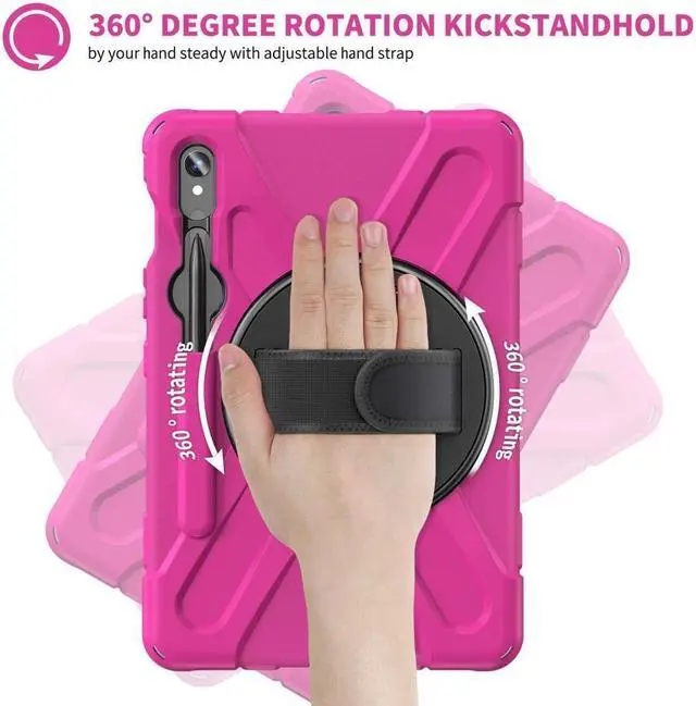 Alt view image 4 of 6 - Case for Samsung Galaxy Tab S9 11 inch 2023 / S9 FE 10.9" / S10 FE 10.9 Inch/S8 11" /S7 11 inch 2020 Case with Pen Holder Shockproof Cover with Rotatable Stand, Hand/Shoulder Strap