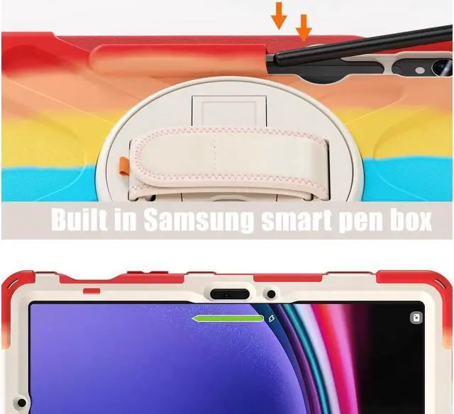 Alt view image 3 of 7 - Case for Samsung Galaxy Tab S9 11 inch 2023 / S9 FE 10.9" / S10 FE 10.9 Inch/S8 11" /S7 11 inch 2020 Case with Pen Holder Shockproof Cover with Rotatable Stand, Hand/Shoulder Strap