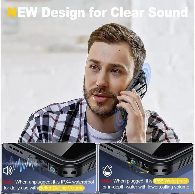 Alt view image 5 of 7 - BONAEVER for iPhone 15 Plus Case Waterproof Built-in Screen & Lens Protector [14 FT Military Drop Proof] [ Shockproof] [Du Standproof] [IP68 Underwater] Phone Case for iPhone 15 Plus 6.7 inch