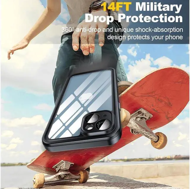 Alt view image 4 of 7 - BONAEVER for iPhone 15 Plus Case Waterproof Built-in Screen & Lens Protector [14 FT Military Drop Proof] [ Shockproof] [Du Standproof] [IP68 Underwater] Phone Case for iPhone 15 Plus 6.7 inch