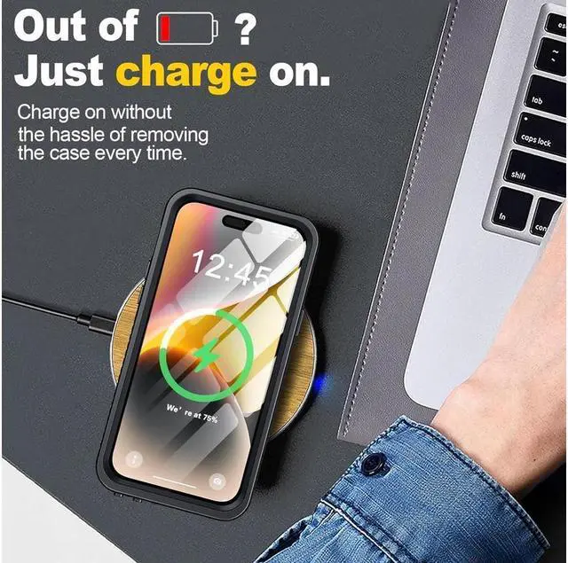 Alt view image 6 of 7 - BONAEVER for iPhone 15 Plus Case Waterproof Built-in Screen & Lens Protector [14 FT Military Drop Proof] [ Shockproof] [Du Standproof] [IP68 Underwater] Phone Case for iPhone 15 Plus 6.7 inch