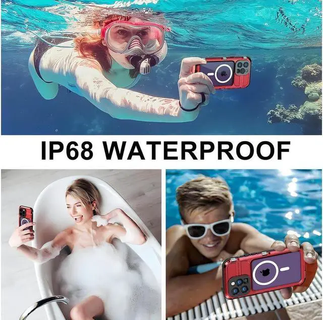 Alt view image 6 of 7 - BONAEVER Waterproof Case for iPhone 15 Pro Max 6.7 inch Built-in [Screen Protector] [IP68 Water Proof] [14FT Military Grade Shockproof] Metal Aluminum Protective Drop Protection Cover