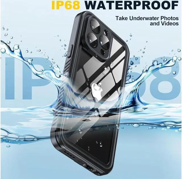 Alt view image 3 of 7 - BONAEVER for iPhone 15 Pro Max Case Waterproof Built-in Screen & Lens Protector [14 FT Military Drop Proof] [Shockproof] [Du Standproof] [IP68 Underwater] Phone Case for iPhone 15 Pro Max 6.7 inch