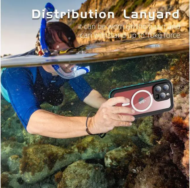 Alt view image 2 of 7 - for iPhone 15 Pro 6.1 inch Waterproof Case Magnetic, [Compatible with MagSafe][with Screen Protector][IP68 Underwater][15FT Military Dropproof][Dustproof] Phone Cover for iPhone 15 Pro 6.1" Red